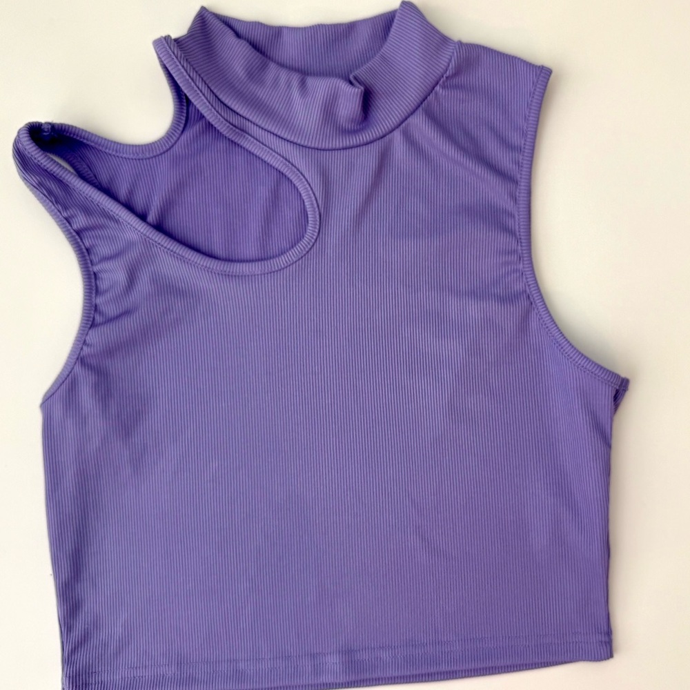 SHEIN Lavender Ribbed Tank Top